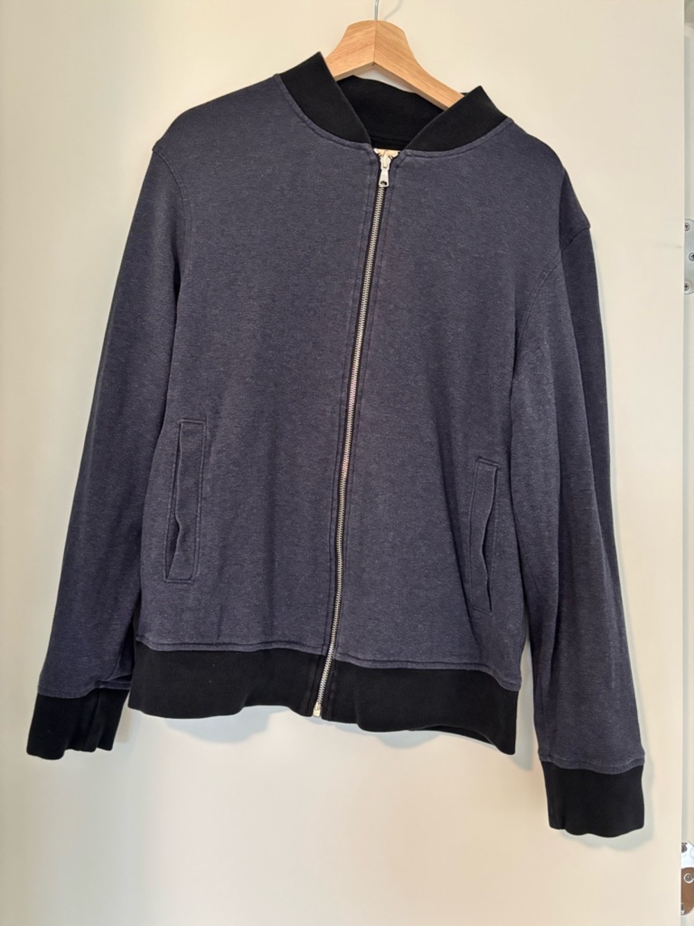 Banana Republic Reversible Zip-Up Jersey Bomber Jacket